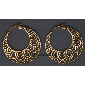 Pendientes tipo aro plata dorada